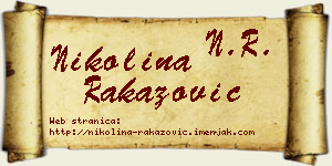 Nikolina Rakazović vizit kartica